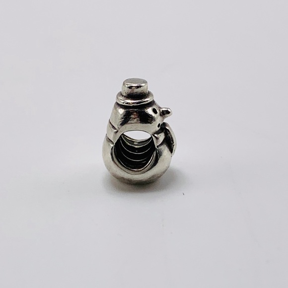 EUC Pandora 790374 Sterling Silver Winter Snowman Christmas Charm - Picture 7 of 8